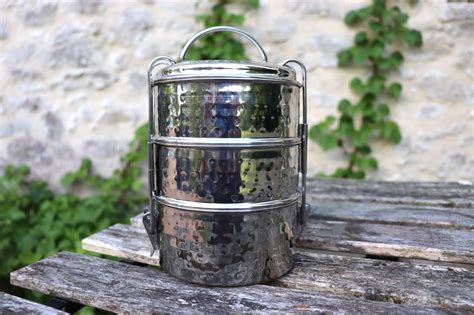 hammered metal tiffin lunch box|Metal Tiffin Box .